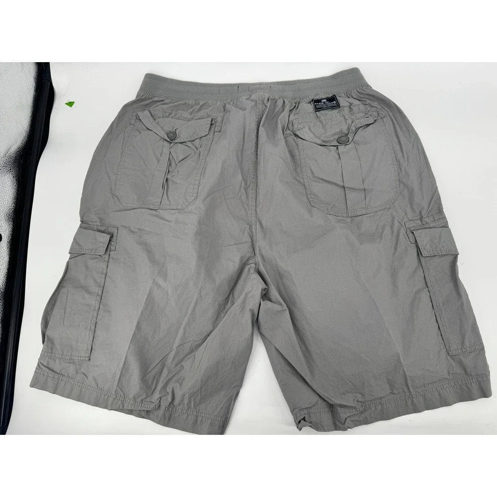 Ecko Unltd Cargo Shorts Mens 2XB Grey Elastic Waist Cotton‎ Classic Fit Utility